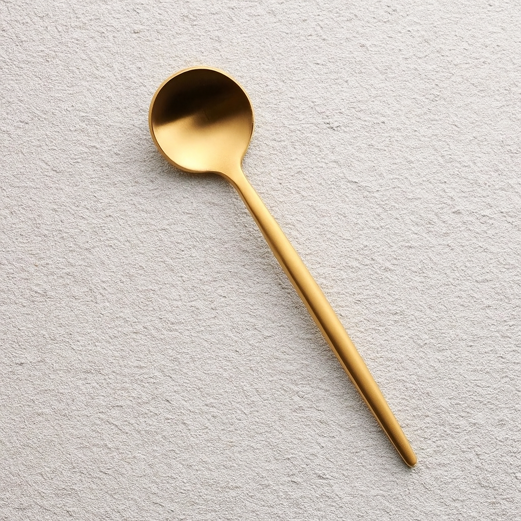 Brushed Gold Coffee Spoon